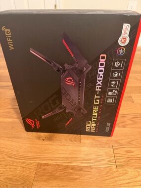 ASUS ROG Rapture GT-AX6000 Gaming Router - Black & Red Accents